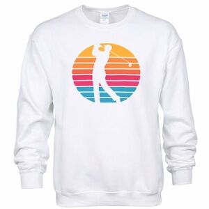 Retro Golf Silhouette Crewneck – White or Gray